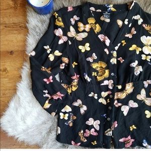 100% silk DD collection butterfly 🦋 blouse size S